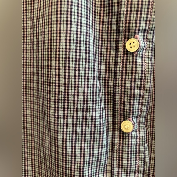 J-CREW blue checked patterned button down shirt  
Sz Small Women’s dress shirt - Picture 2 of 3